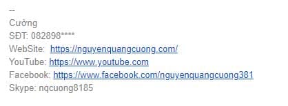 Gắn link vào chữ ký của email