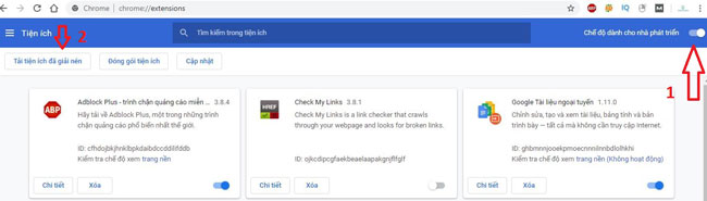 bật chế độ dành cho nhà phát triển