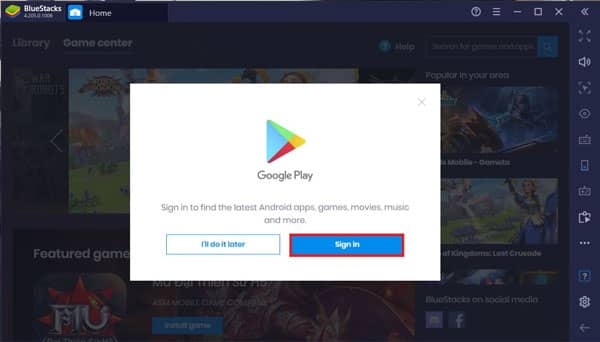 tải phần mềm BlueStacks