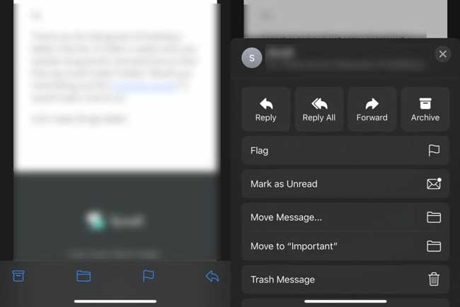 ứng dụng mail có thanh công cụ mới