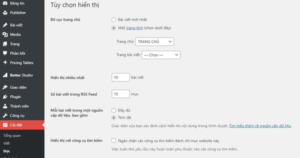 Đảm bảo rằng bạn không chặn các công cụ tìm kiếm lập chỉ mục trang web