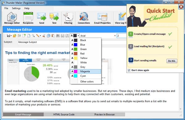 Tải phần mềm gửi mail hàng loạt Thunder Mailer
