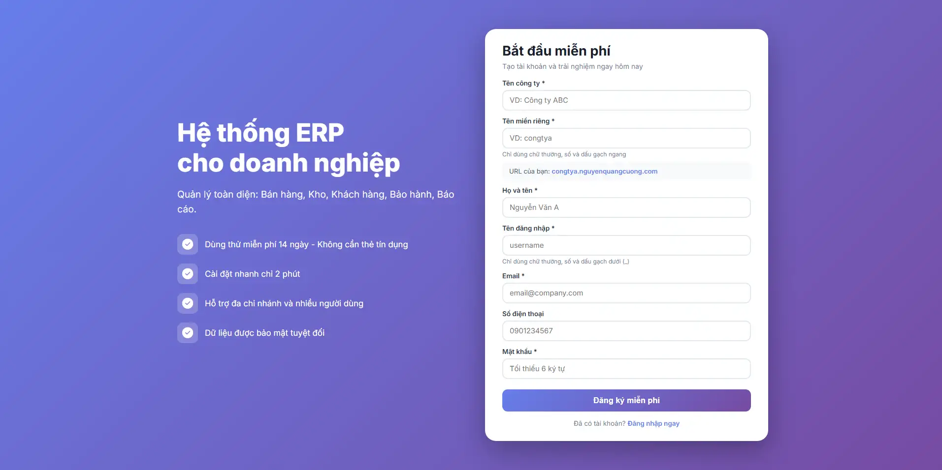 Hệ thống ERP cho doanh nghiệp